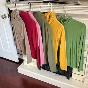 Bundle of 6 silky  T Necks Sz Small